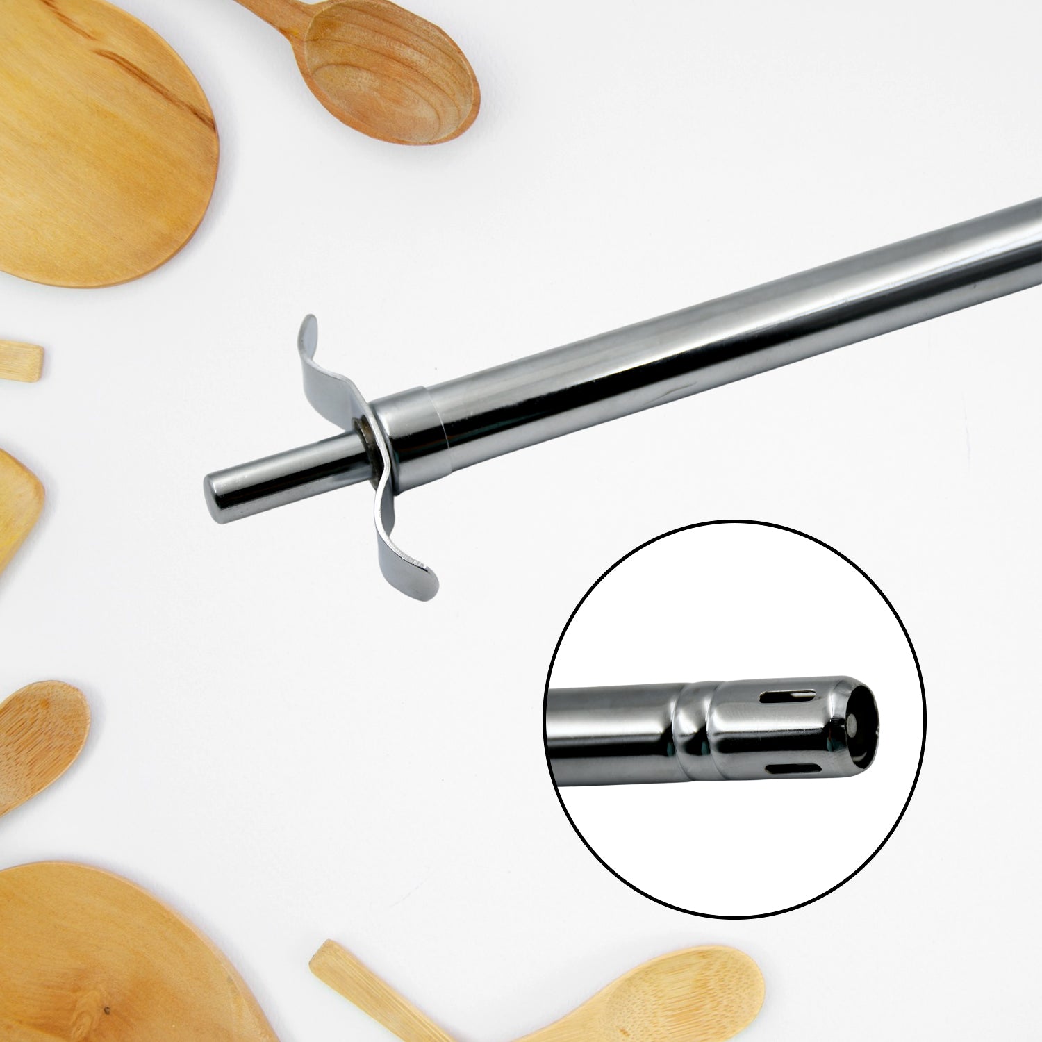 Durable stainless steel gas lighter for reliable kitchen ignition.