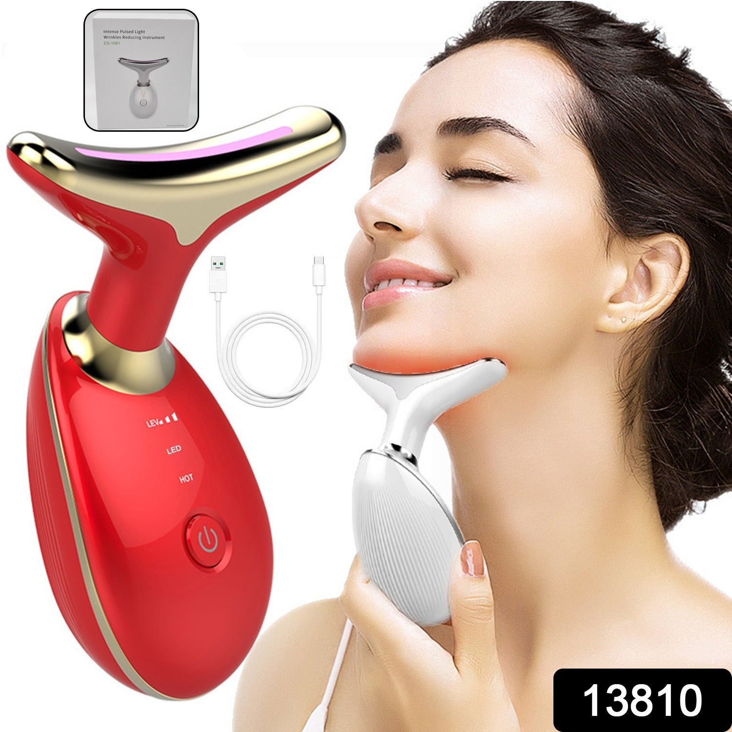 Sleek electric face massager for skin tightening