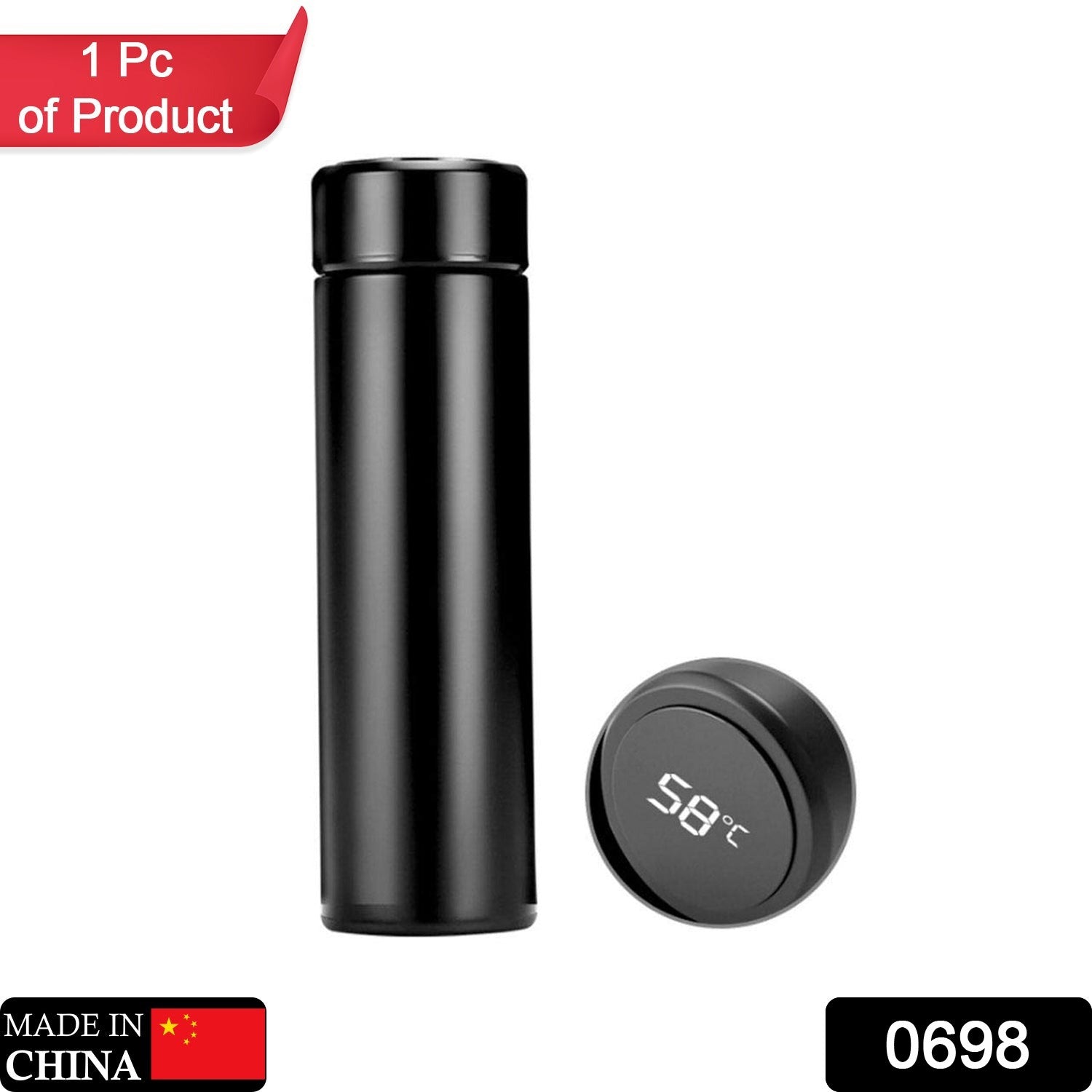 Close-up of the double wall stainless steel flask.