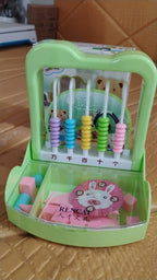 Maths material set with abacus and shape blocks for children