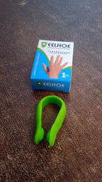 Close-up lifestyle shot of the wearable acupressure device providing relief.