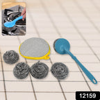 Close-up of stainless steel scrubber for heavy-duty kitchen cleaning