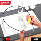Flexible 290cm drain cleaner tool with a claw for effective pipe unclogging.