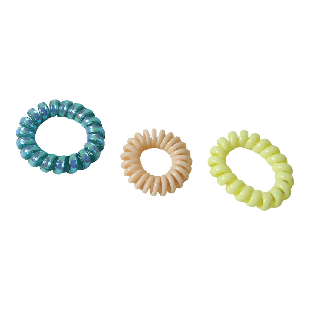 Durable multicolor spiral hair tie suitable for all hair types