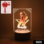 Close-up 3D UV printed Lord Shree Ram acrylic LED night lamp for spiritual decor