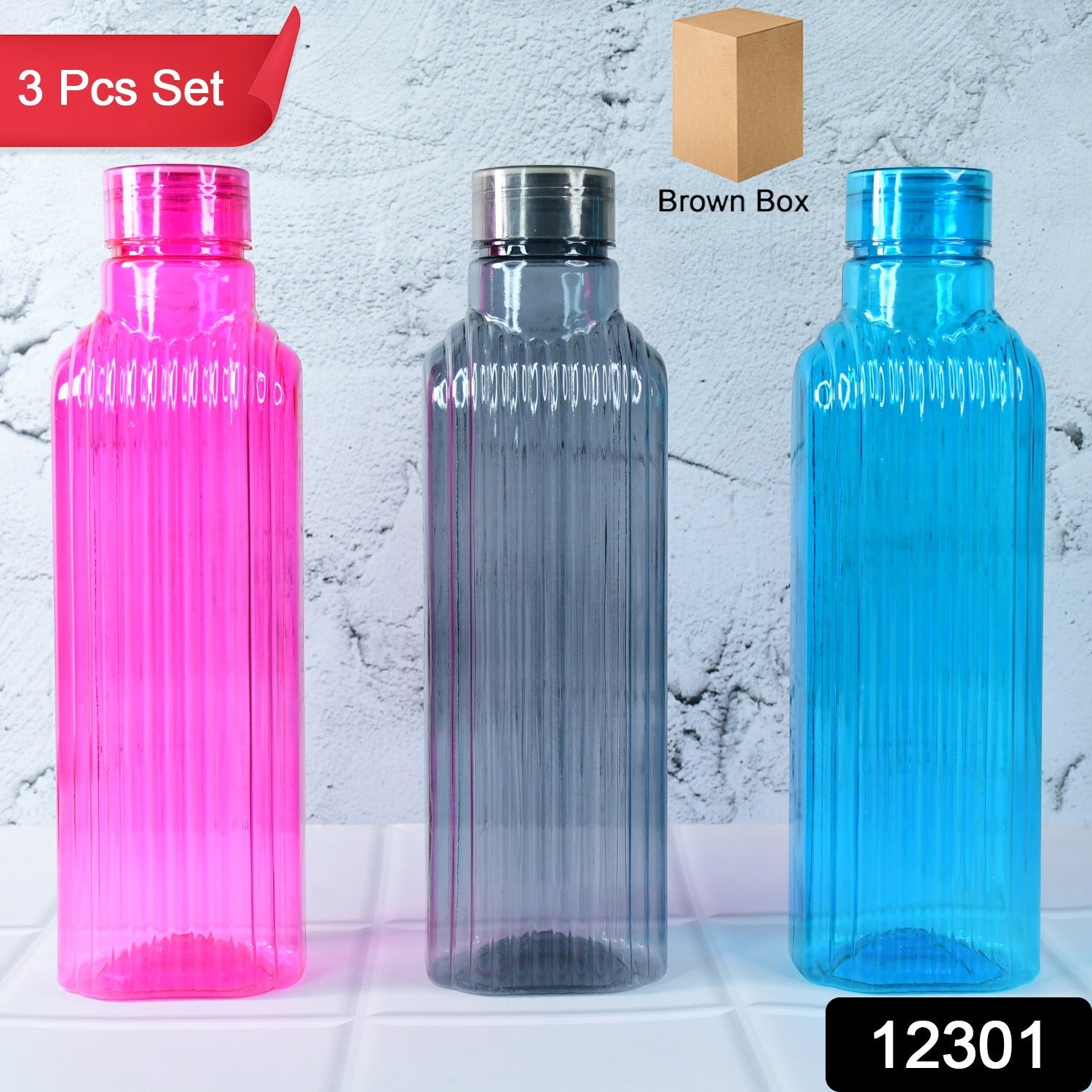 Unbreakable transparent water bottle with leak-proof screw cap