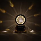 Side view of Ganpati Bapa 3D laser engraved crystal ball night light