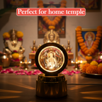 Side view of Bajrang Bali crystal ball LED night lamp