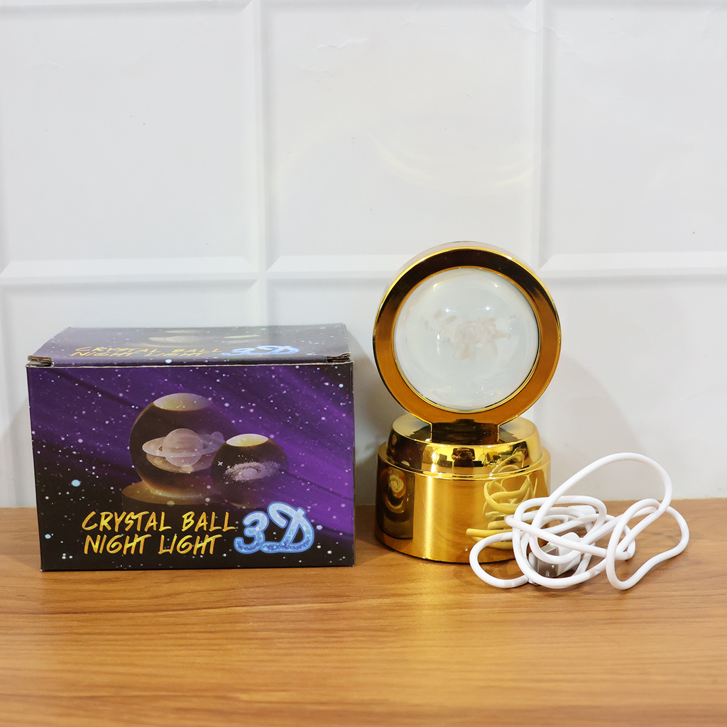 Bajrang Bali 3D crystal ball night light in use creating calming glow