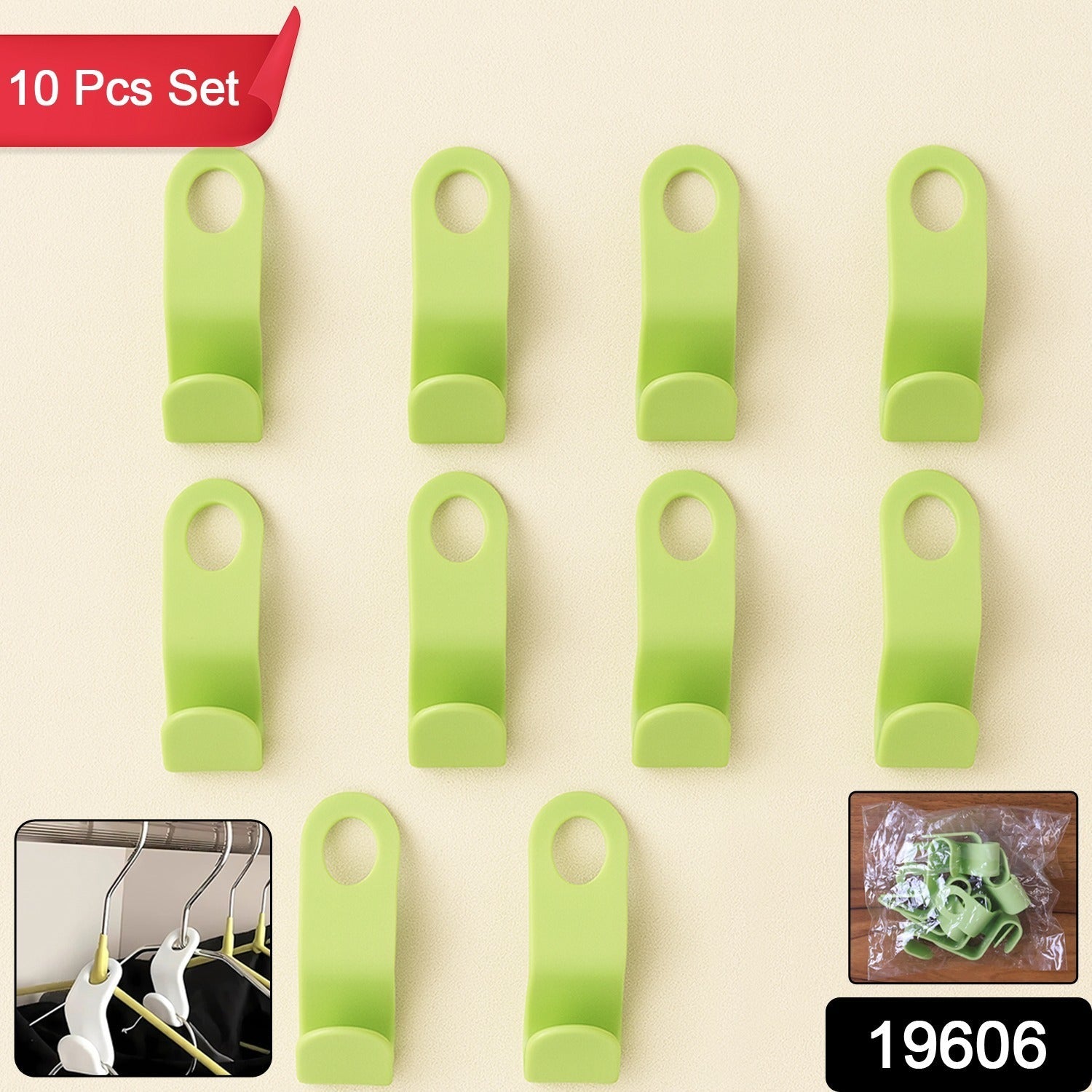 Close-up of durable plastic hanger hooks with smooth edges