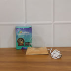 Live view of running horses 3D crystal LED table lamp glowing on wooden base