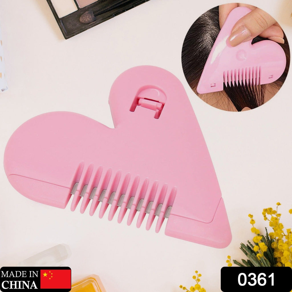 White plastic hair cutting comb with fine and wide teeth.