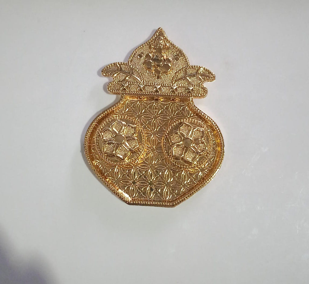 Group shot of multiple Kalash shape puja thalis for gifting.