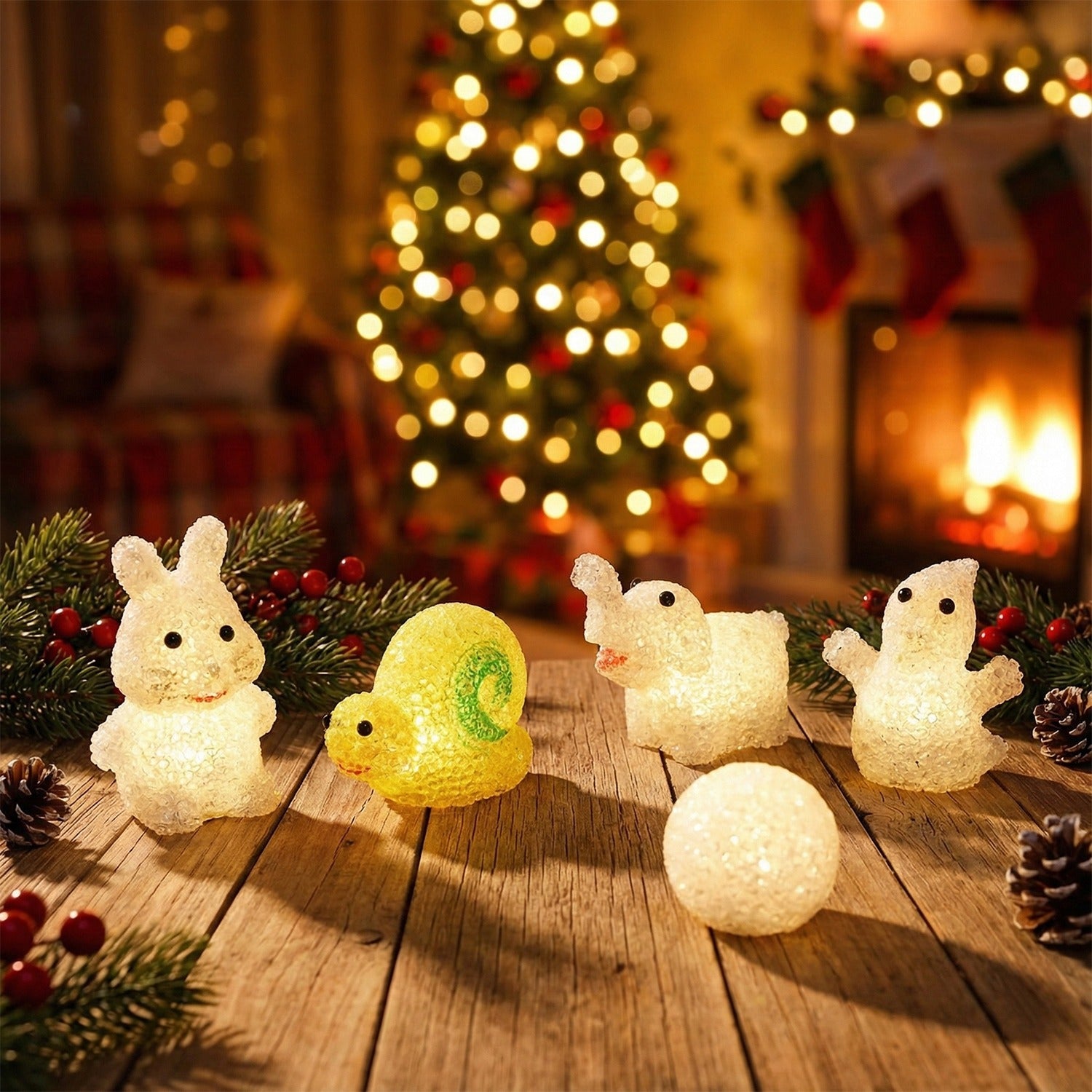 A set of multi-shape Animal LED Night Lamps creating a warm glow.