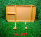 Stylish plastic compartment plate set for easy and mess-free meals.