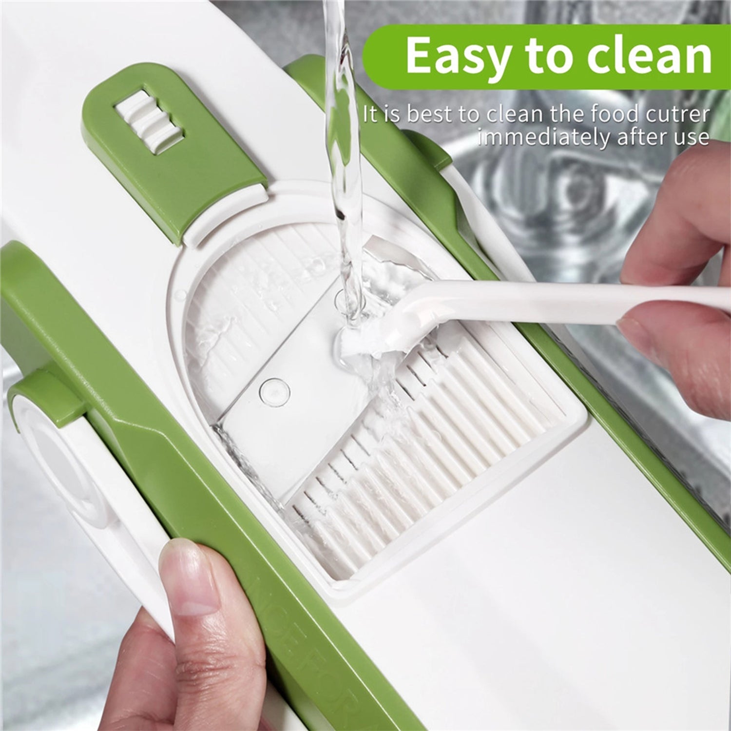 Time-saving adjustable hand press chopper for daily use.