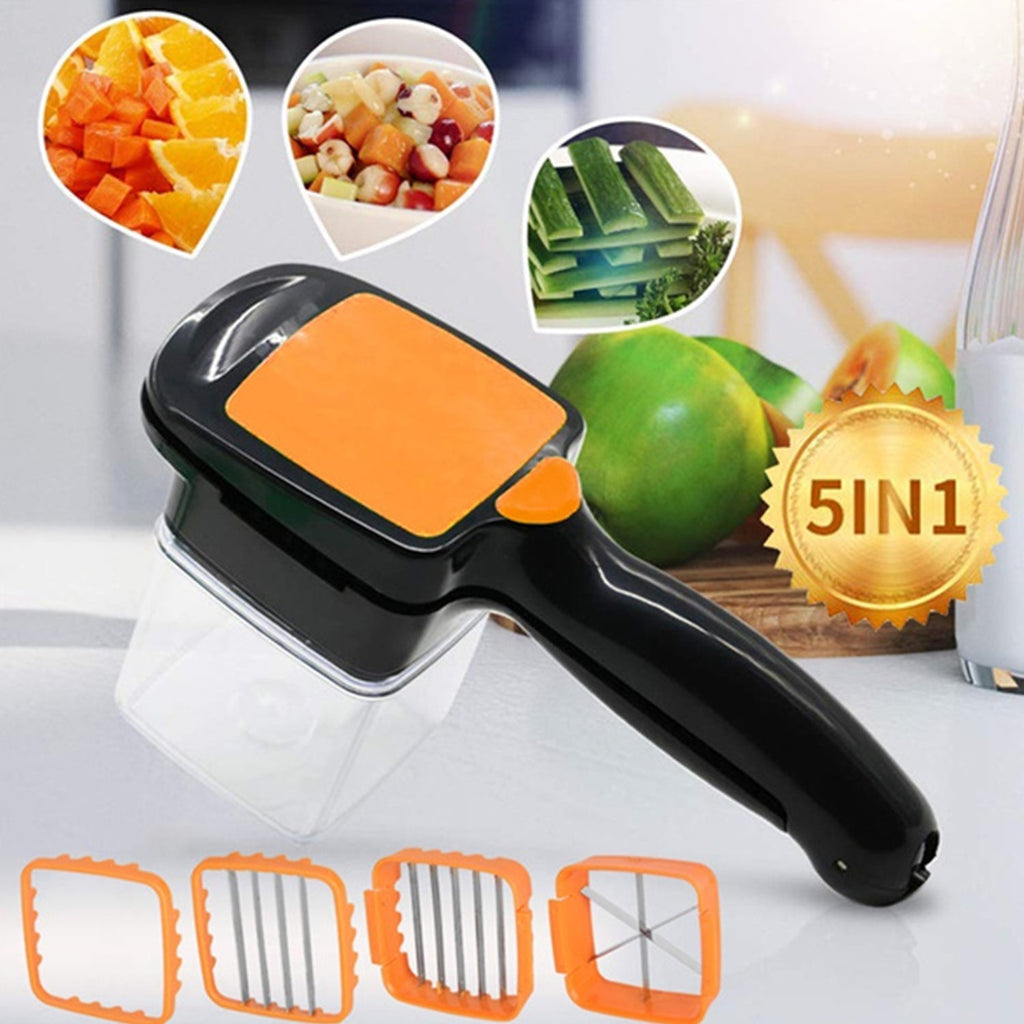 Compact food dicer making food preparation faster and easier for home cooks.