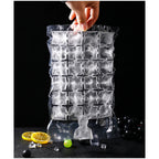 Hand holding a frozen disposable ice cube bag, ready for use.