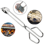 The 31cm metal BBQ tongs shown in a kitchen or outdoor setting.