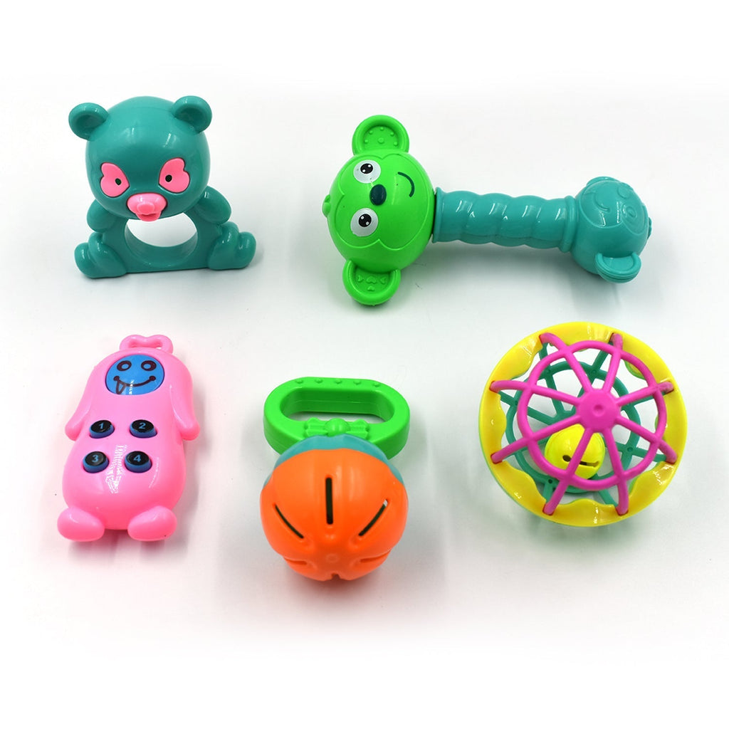 Playful rattles baby toy assortment for early childhood development.
