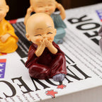 Portable baby Buddha 4-piece statue set for any space