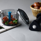 Push chopper featuring secure lock mechanism, ideal kitchen tool