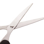 Detailed view of 160mm stainless steel scissors, highlighting sharp blades and comfort grip.