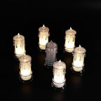 Close-up of a Melted Design Flameless Candle with a warm glow, perfect for Diwali decoration.