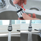Ergonomic flexible water sprayer demonstrating ease of use for various angles.