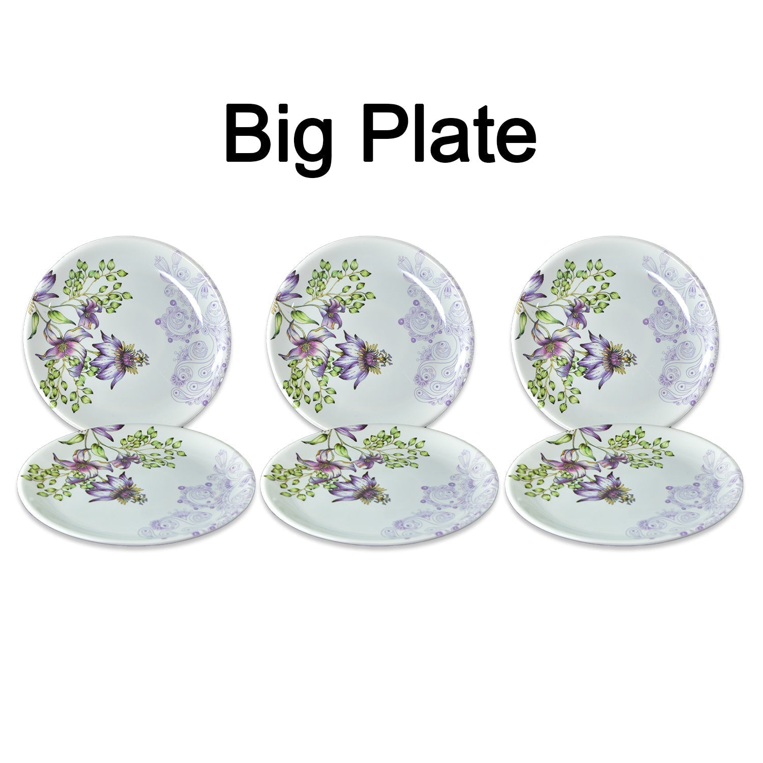 High-quality 32-piece plastic tableware set displayed on a table.