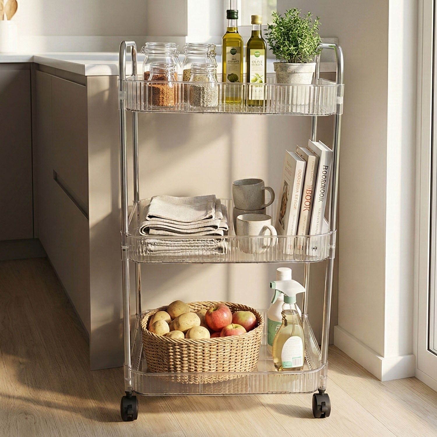 Sturdy 3-layer storage trolley designed to maximize space and organization