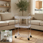 3-layer multipurpose storage trolley with open basket shelves and wheels for easy movement