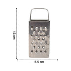 Size comparison image of Supermom stainless steel 4-in-1 grater and slicer