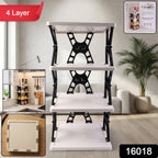foldable 4 tier home organizer shelf