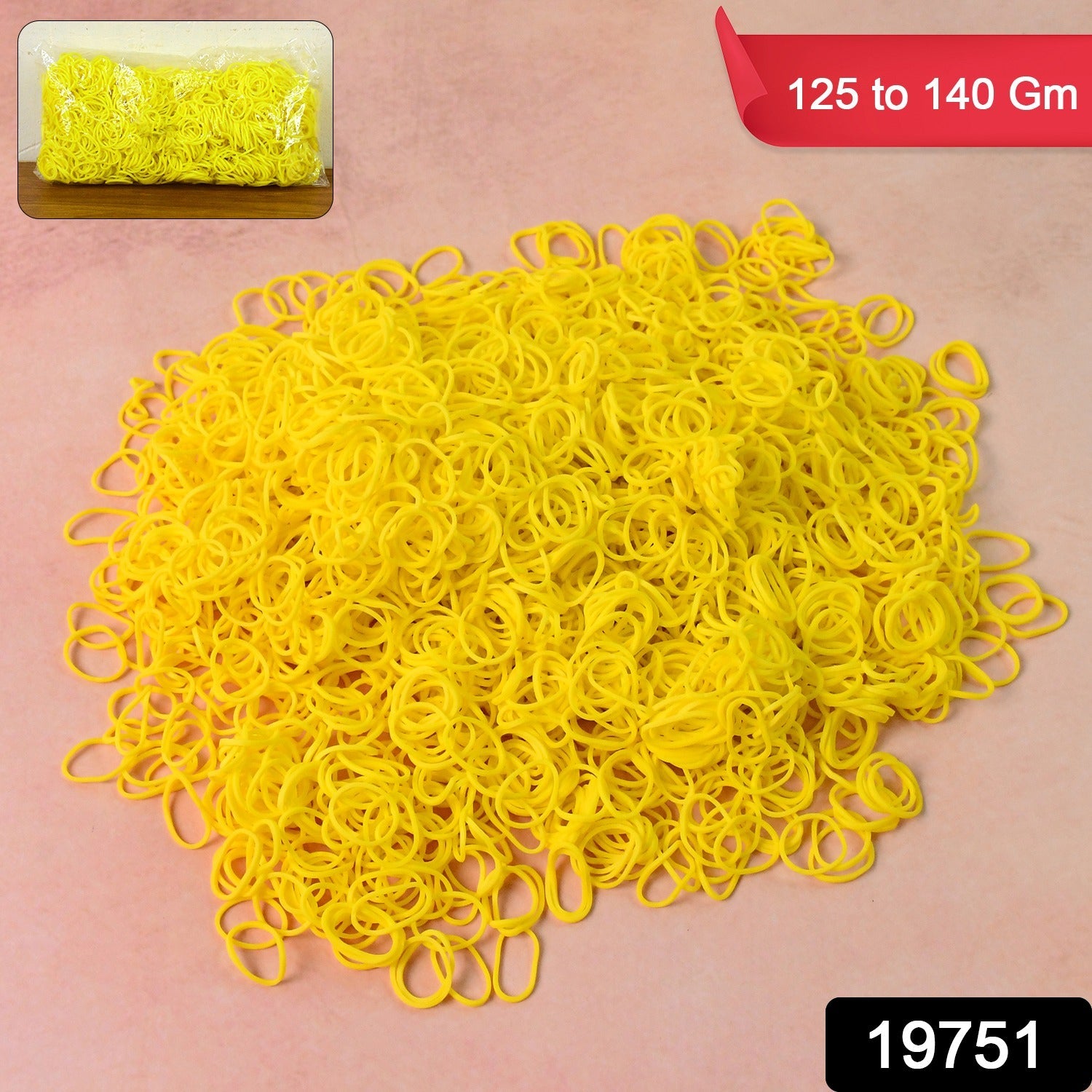 Multipurpose elastic rubber bands pack weighing approximately 125 to 140 gm