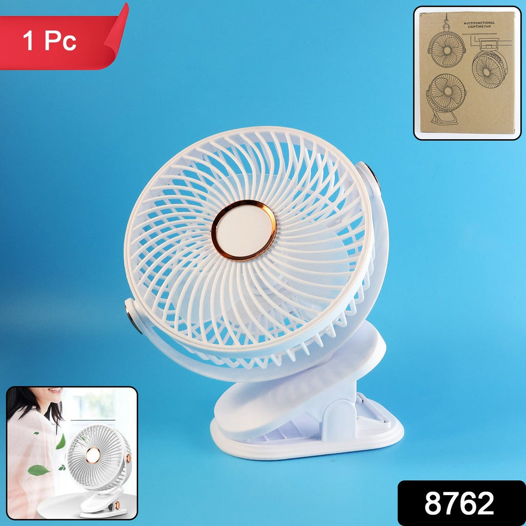 USB rechargeable desk clip fan providing personal cooling