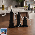 Fly repeller tabletop fan with spinning blades and holographic strips
