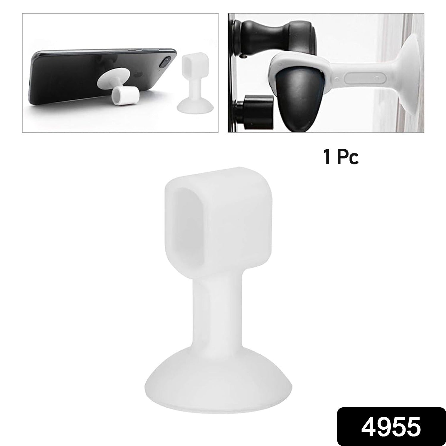 Mixed color silicone door stopper with self-sucking suction cup