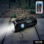 Ergonomic handheld rechargeable LED torch, ideal for outdoor adventures.