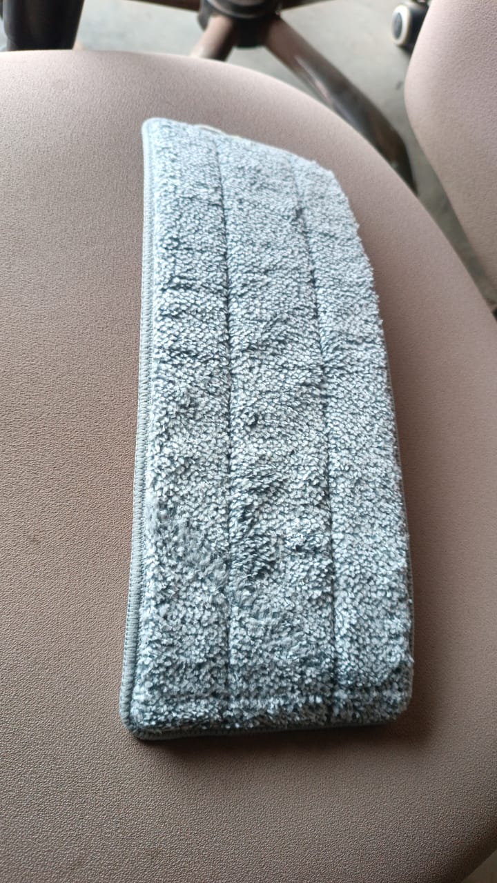 Packaged reusable microfiber mop pad replacement designed for household cleaning