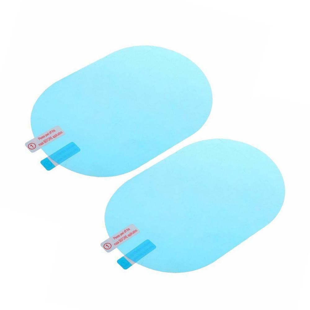 Anti-fog film on car rearview mirror for improved visibility and safety