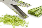 Close-up of multi-blade scissors for vegetables, made of stainless steel
