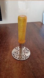 Stainless Steel Potato Masher in a kitchen setting, ready for pav bhaji.