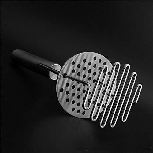 Compact yet powerful stainless steel masher for effortlessly mashing potatoes and other root vegetables.