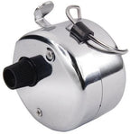 Ergonomic handheld clicker counter with finger ring for secure grip.