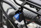 Compact anti-theft disc lock providing security for a scooter wheel.