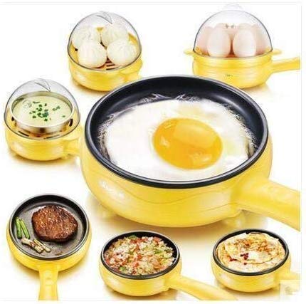 Siplix Electric Egg Boiler Frying Pan, a versatile 2-in-1 kitchen appliance in a modern kitchen setting.