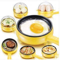 Siplix Electric Egg Boiler Frying Pan, a versatile 2-in-1 kitchen appliance in a modern kitchen setting.