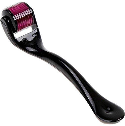 Derma roller with fine titanium needles for anti-ageing and skin rejuvenation.
