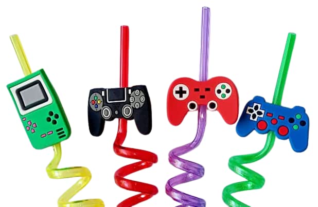 Plastic reusable straws serving as festive summer party favors.